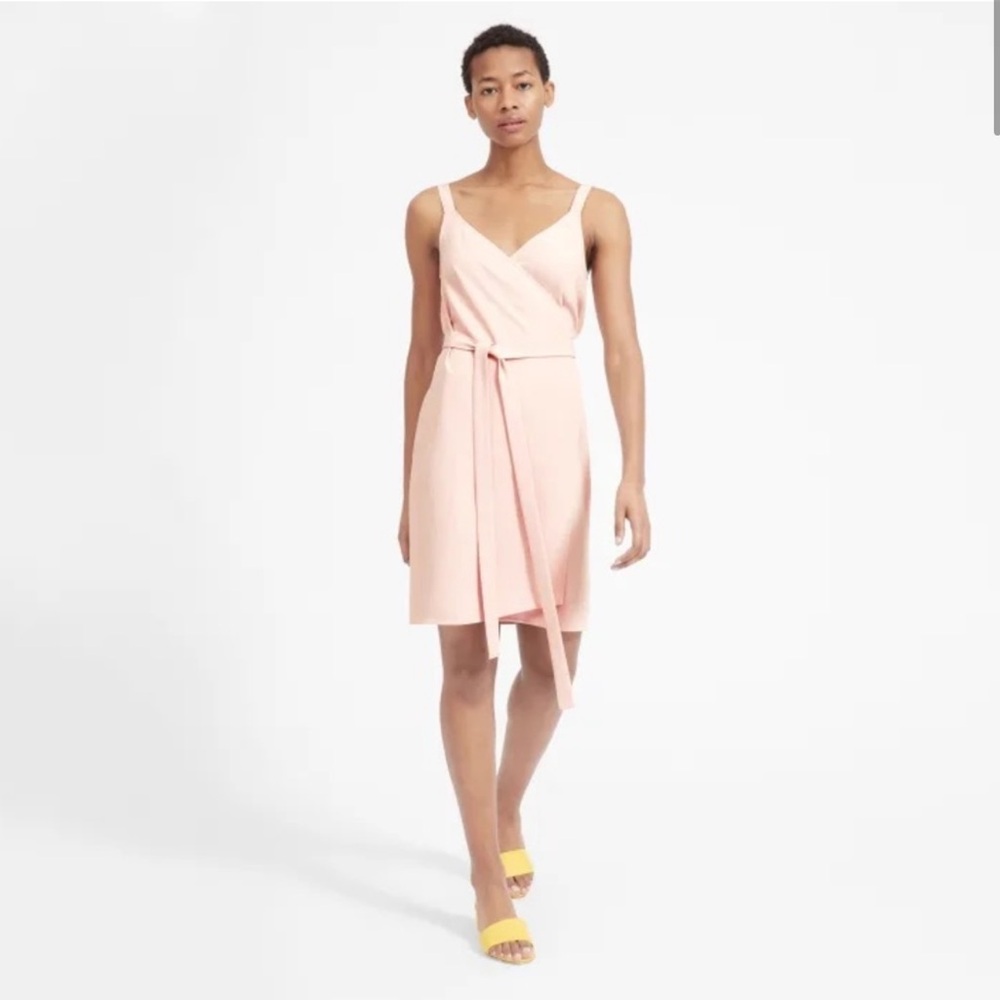 Everlane Japanese Go Weave Pink Tank Wrap Dress